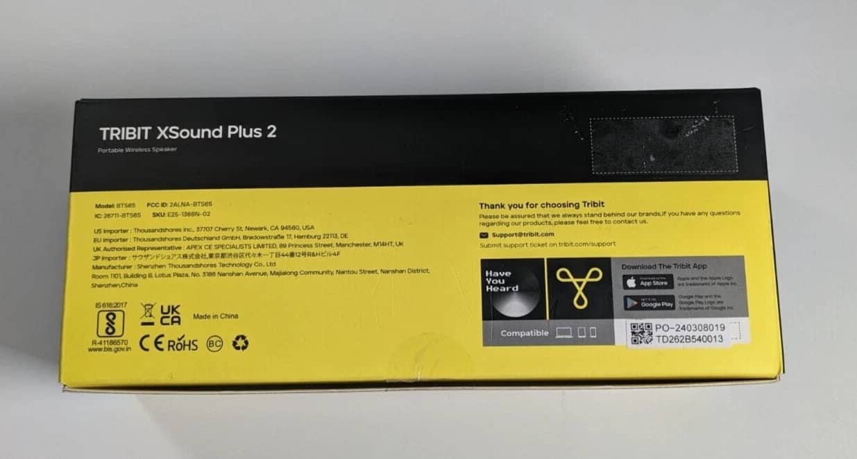 Tribit XSound Plus 2 Portable Bluetooth Speakers New