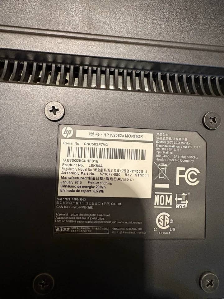 HP W2082a Monitors