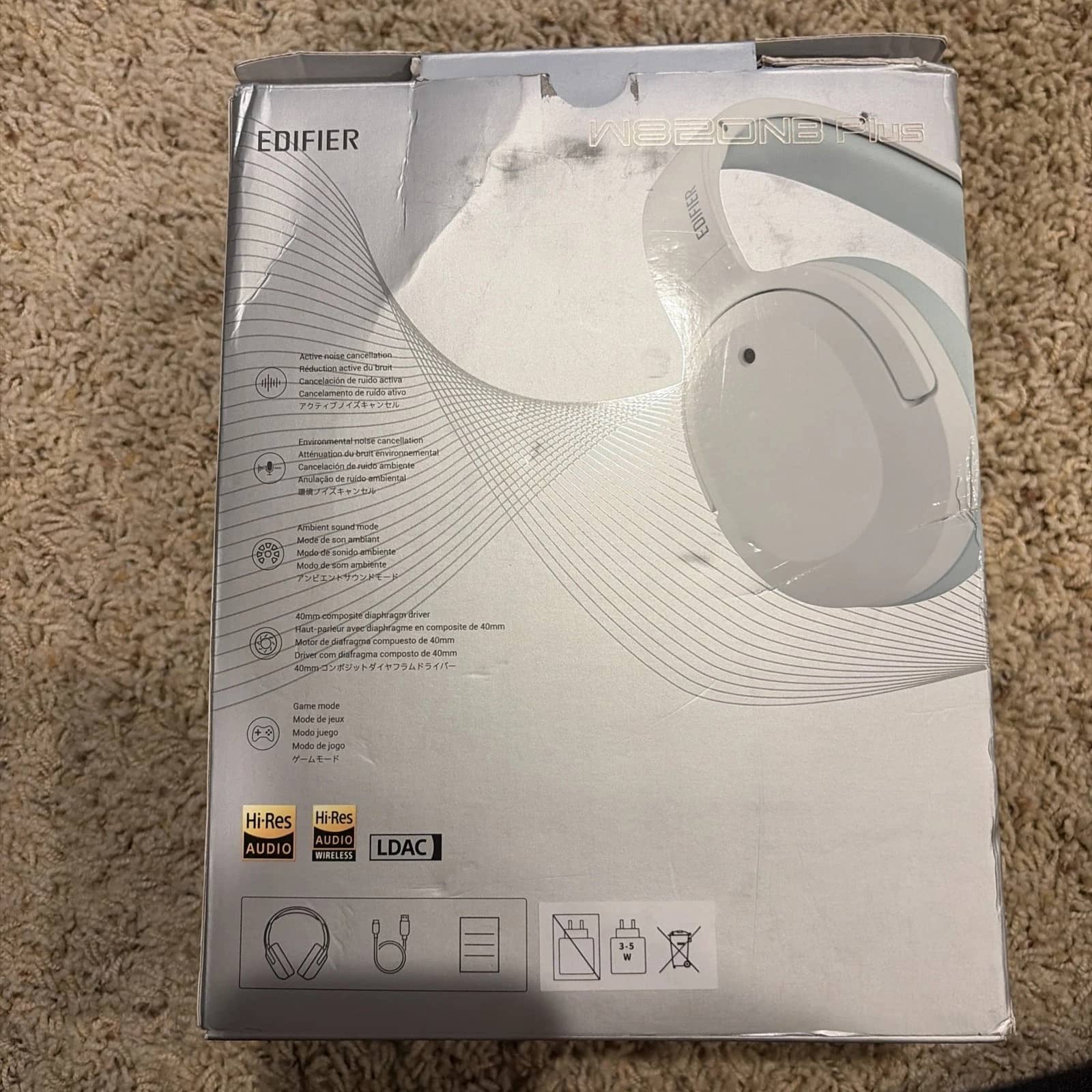 Edifier W820NB Plus Headphones & Earbuds Gray New