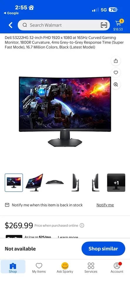 Dell S3222HG Monitors