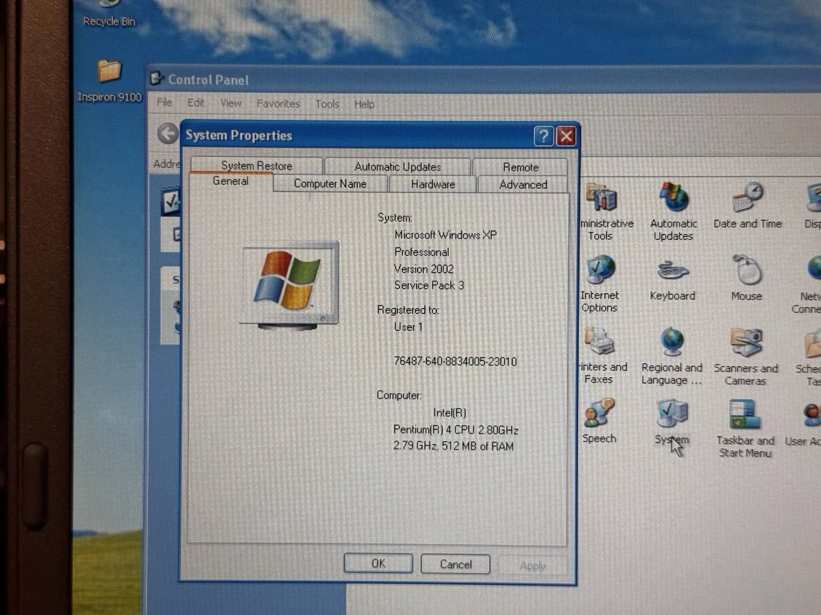 Dell Inspiron 9100 Computers 40 GB 512MB Used - Good