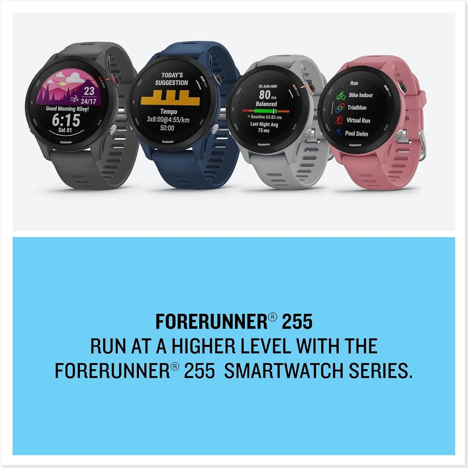 Garmin Forerunner 255 Smartwatches Blue 46mm New