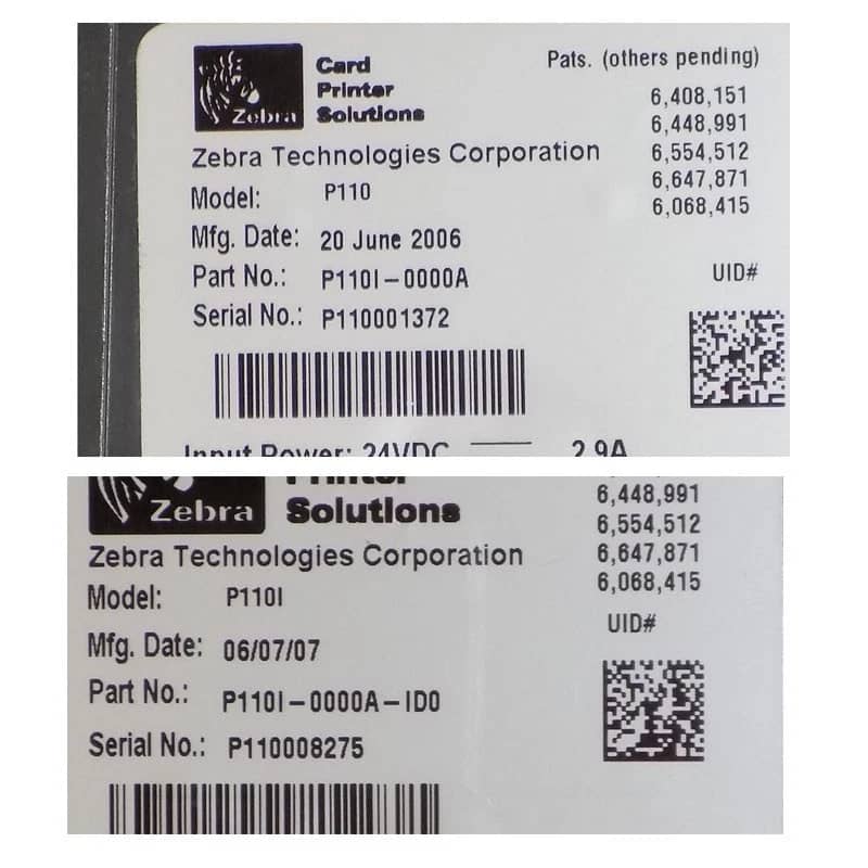 Zebra P110I-0000A-ID0 Printers For parts or not working