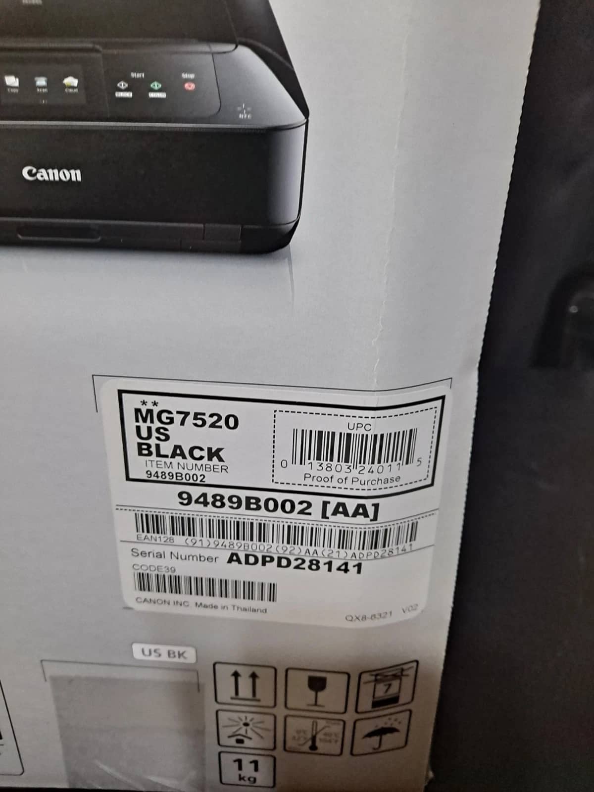 Canon Pixma MG7520 Printers For parts or not working