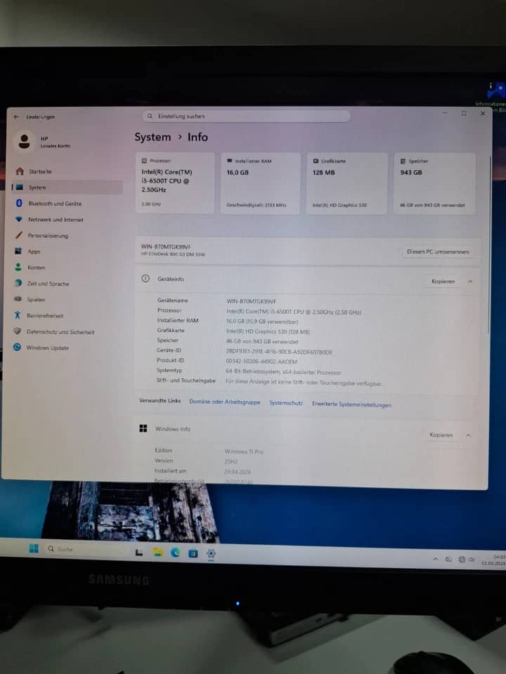 HP ELITEDESK 800 G3 DM Computers 256GB 16GB Refurbished - Excellent