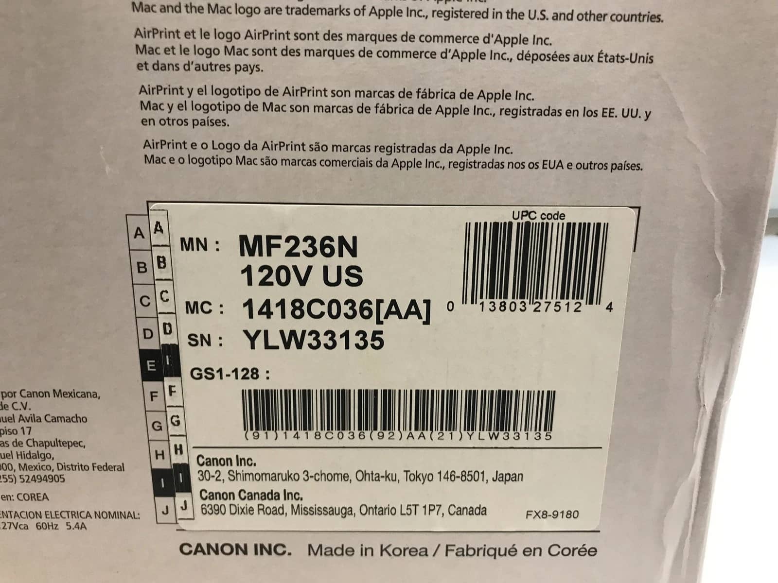 Canon image Class MF236n Printers Used - Good