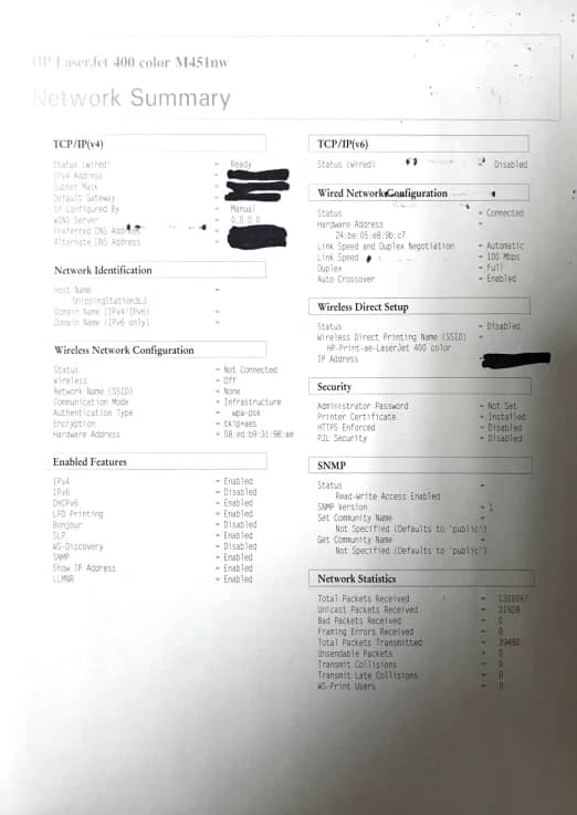 HP LaserJet Color 400 M451nw Printers Used - Good