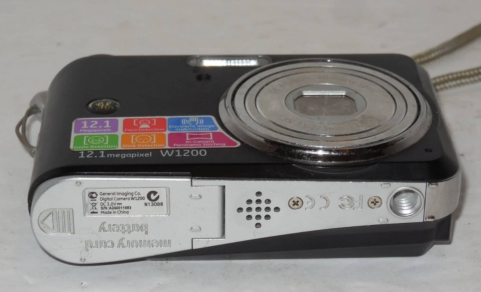 GE W1200 Digital Cameras Black New Body Only