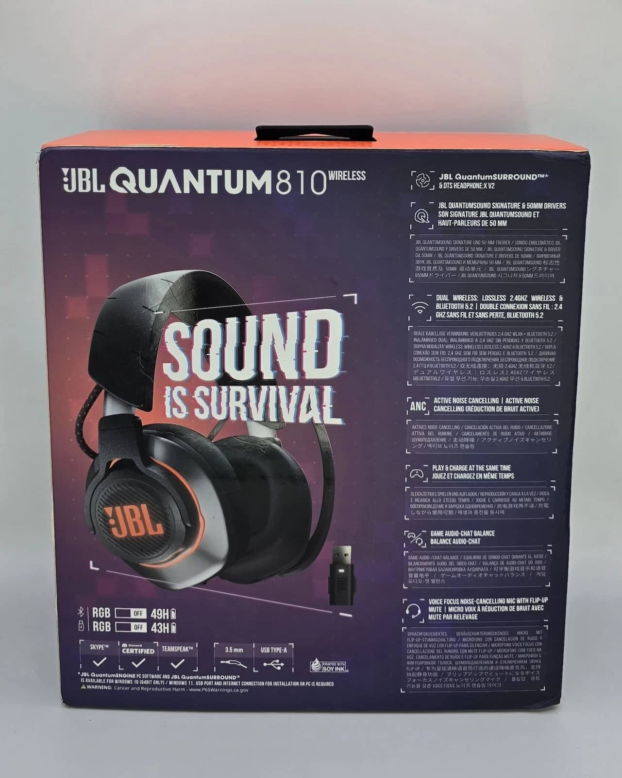 JBL Quantum 810 Headphones & Earbuds Black New