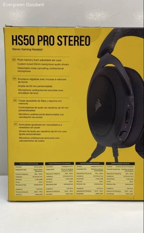 Corsair HS50 Pro Headphones & Earbuds Black Refurbished - Excellent