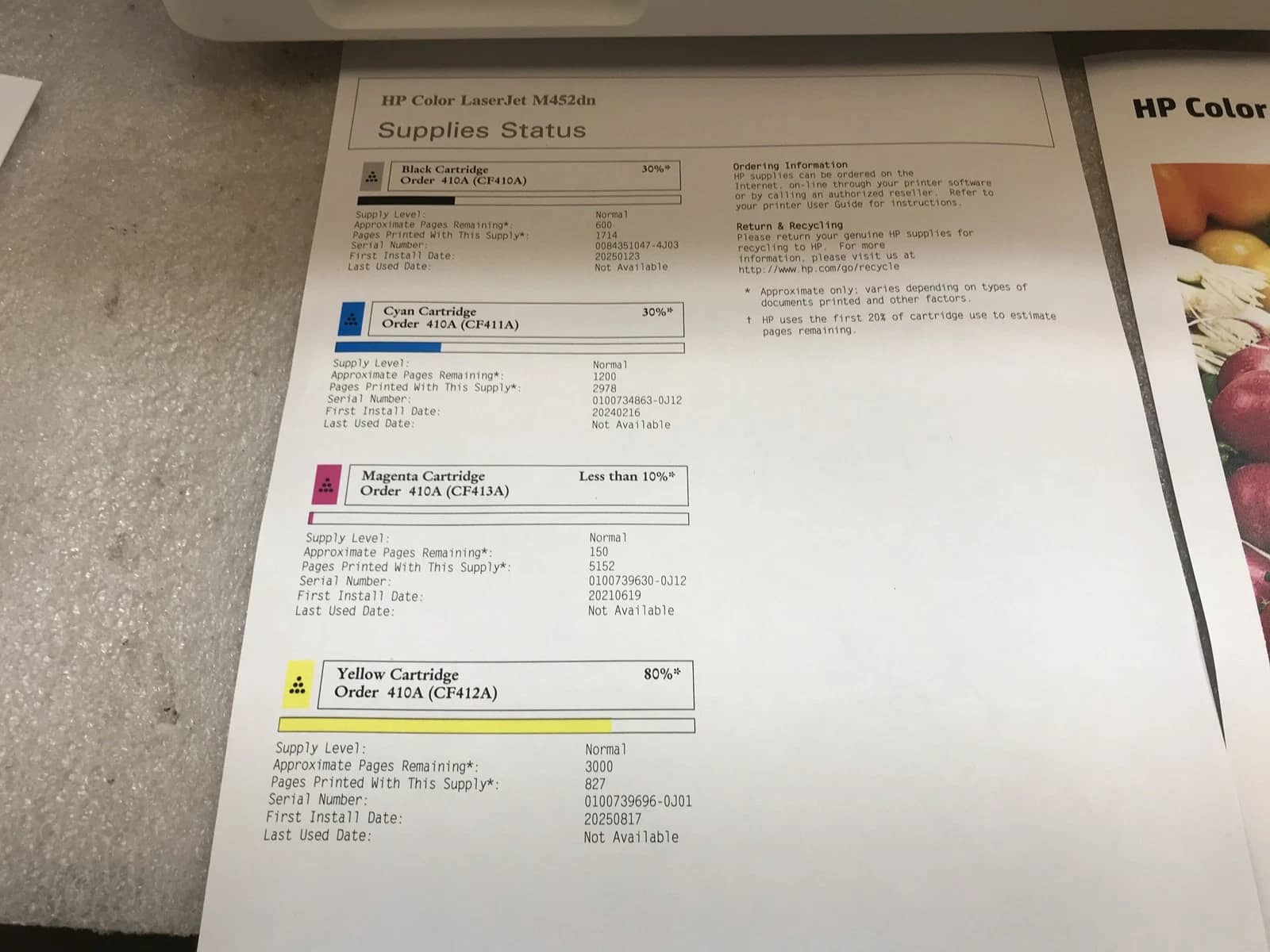 HP Color LaserJet Pro M452dn CF389A Printers Used - Good