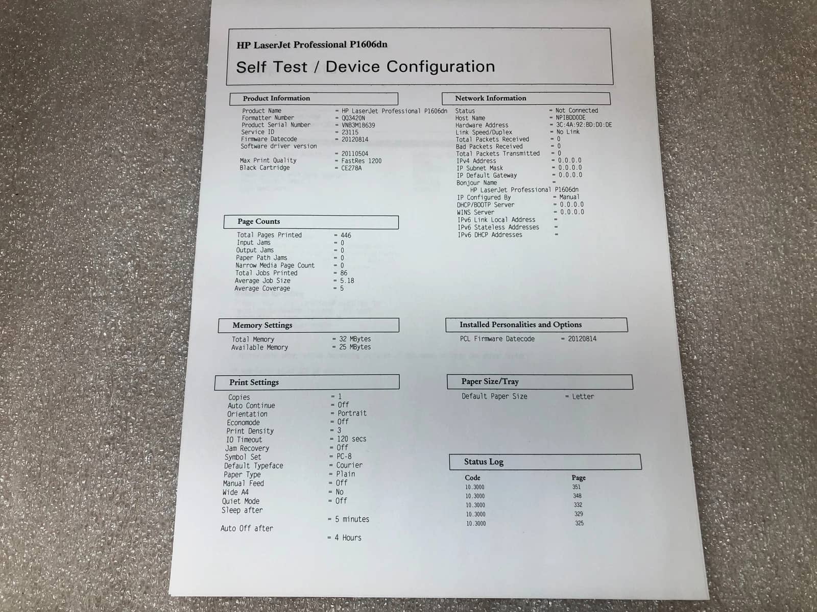 HP LaserJet P1606dn CE749A Printers Used - Good