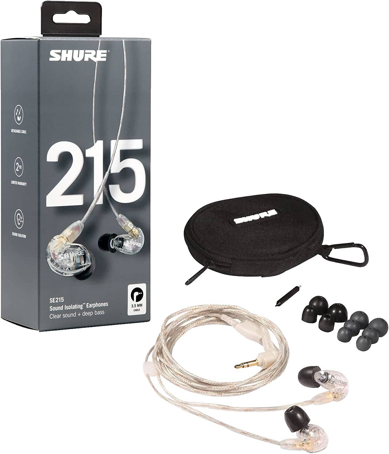 Shure SE215 Headphones & Earbuds Transparent New