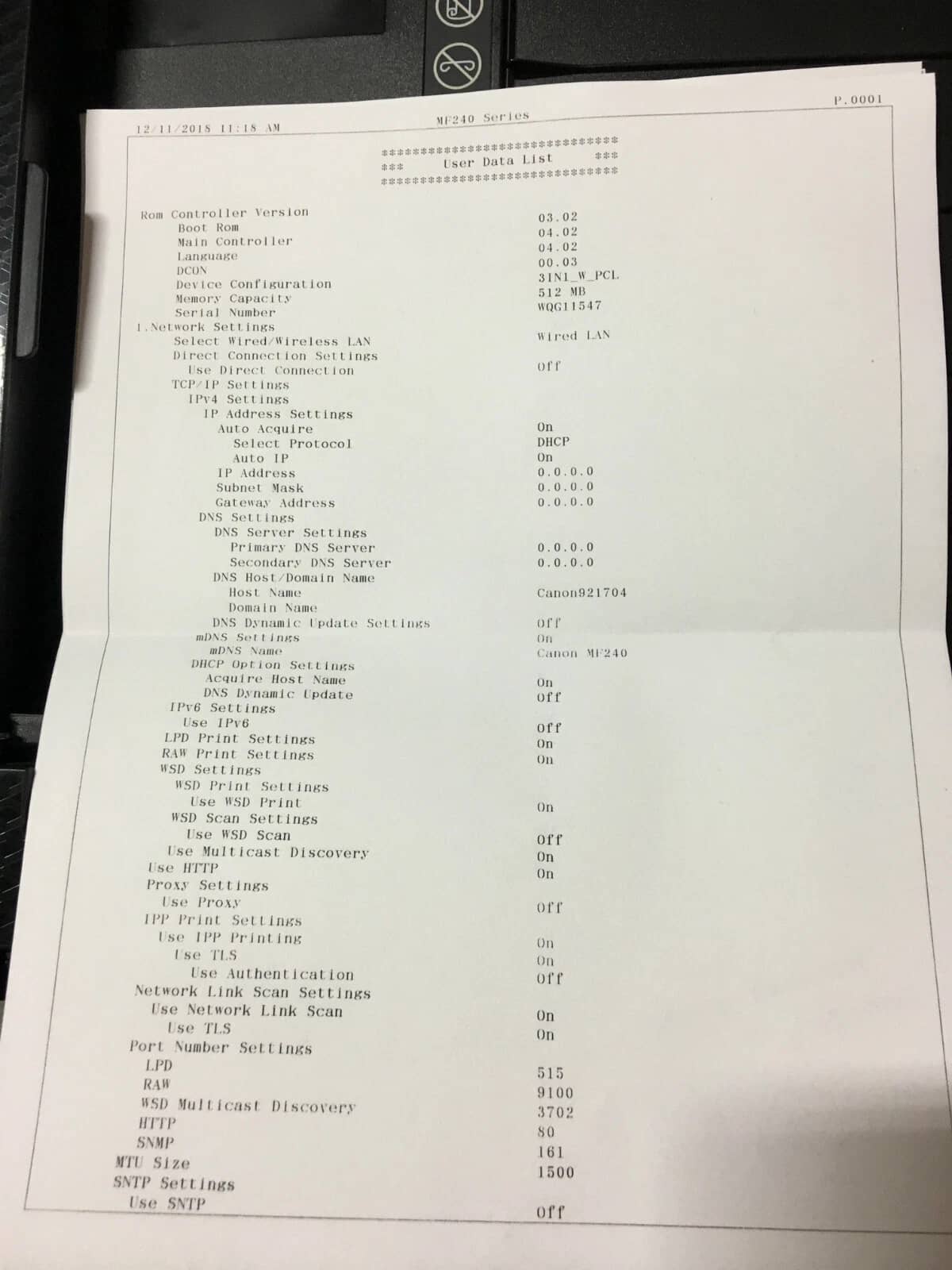 Canon MF267dw Printers Used - Good