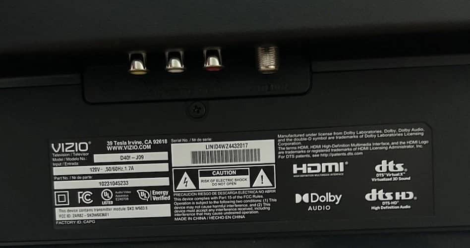 VIZIO D40f-J09 TVs