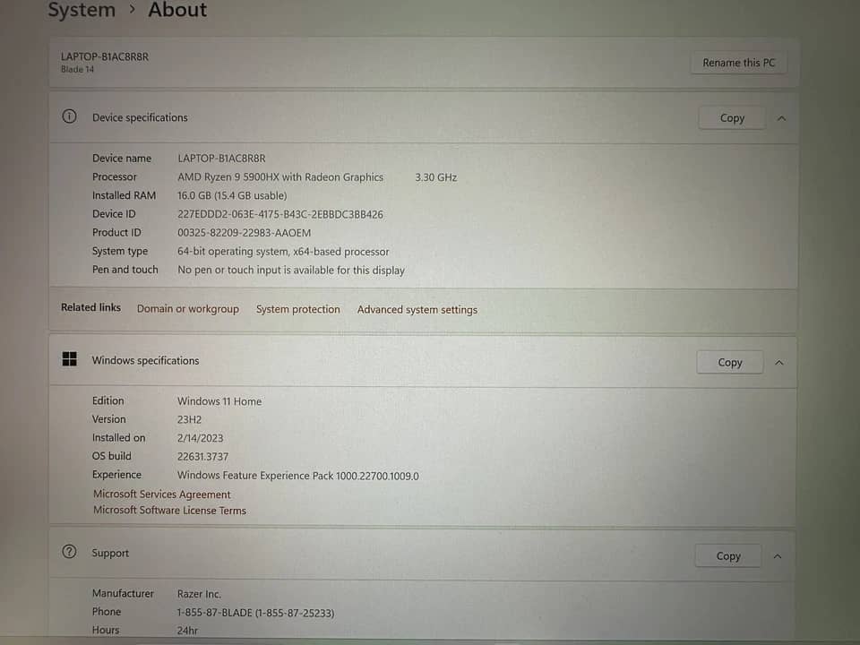 Razer Blade 14 Computers