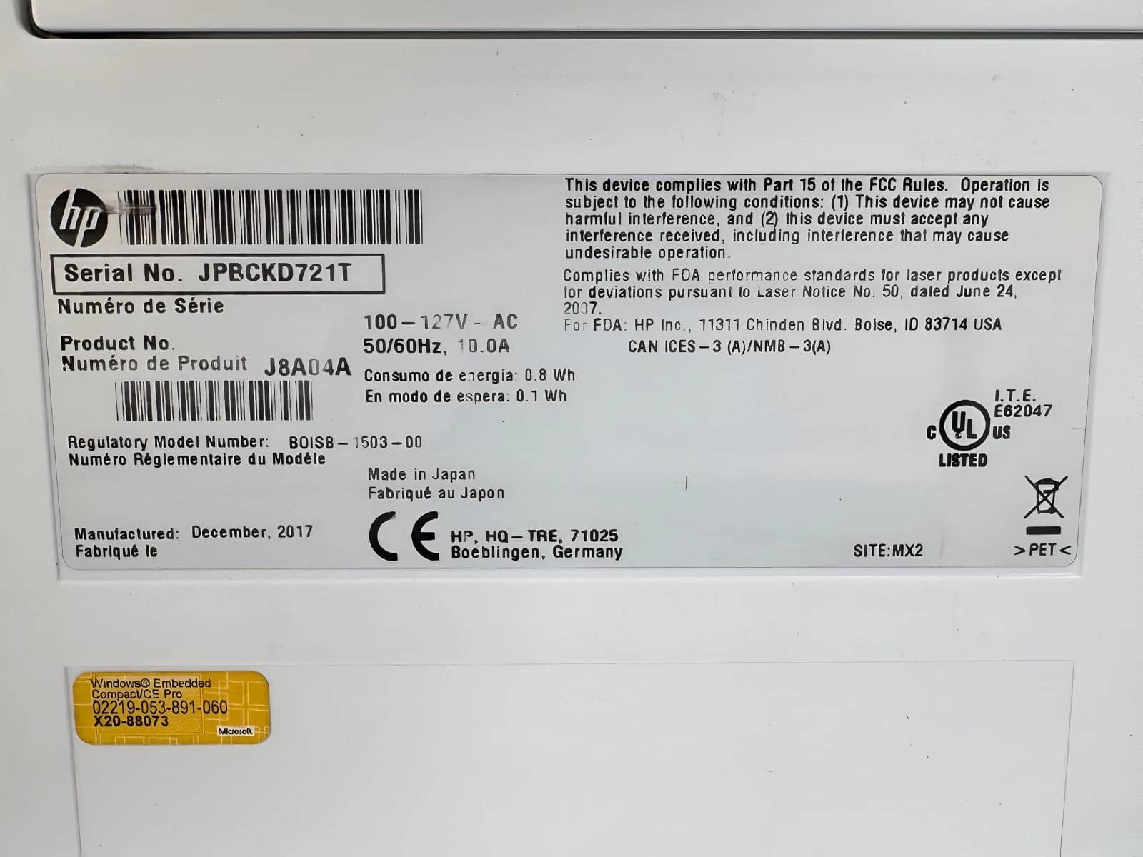 HP LaserJet M653dn Printers Used - Good