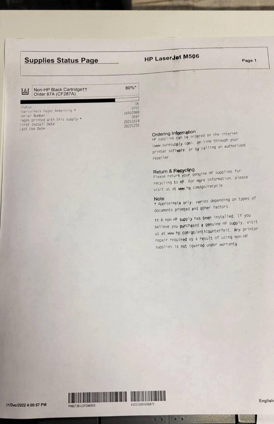 HP F2A68A Printers Used - Good