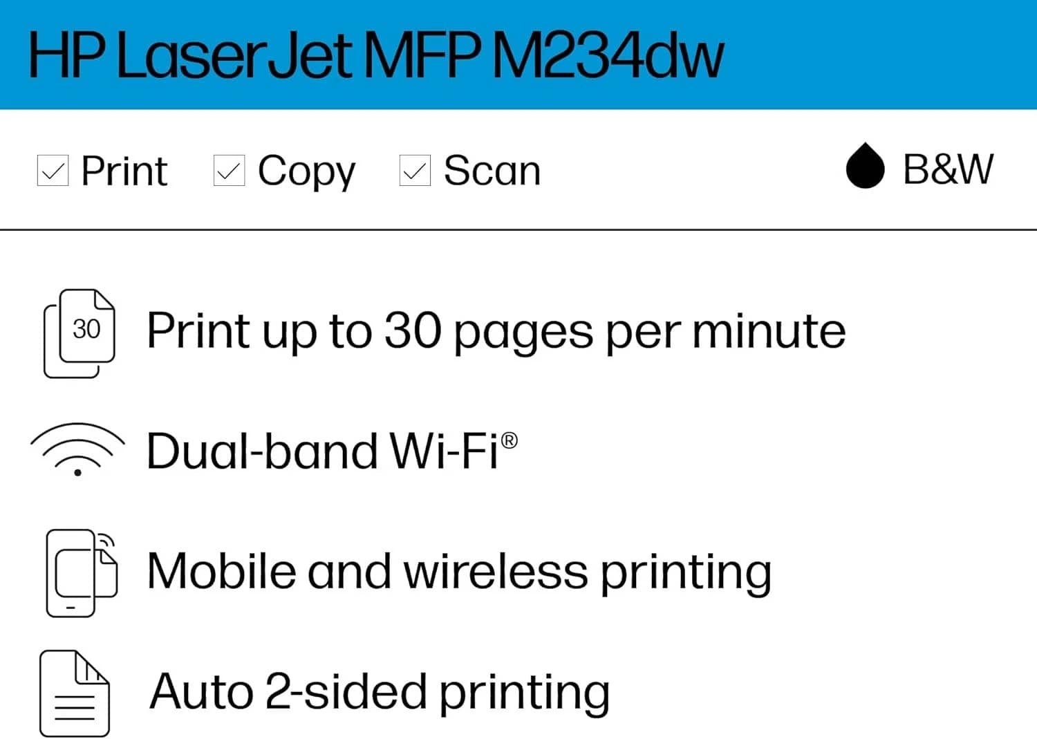 HP Laserjet MFP M234dw Printers New