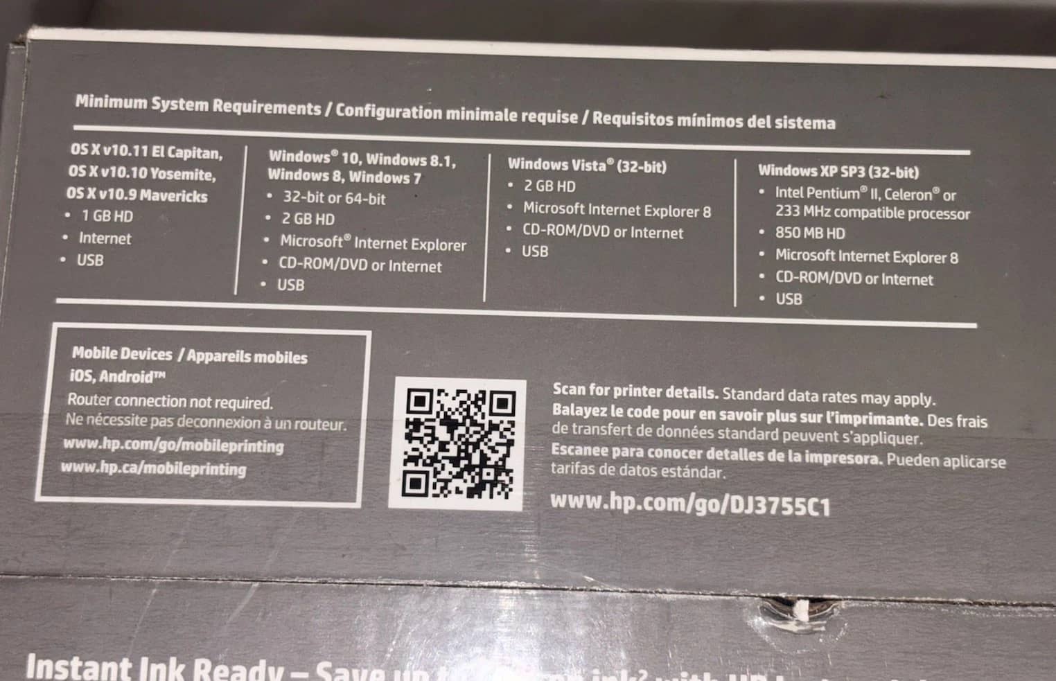 HP DeskJet 3755 Printers Open-Box Excellent