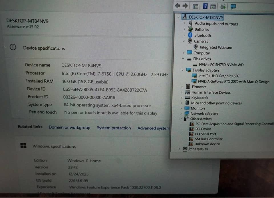 Dell Alienware m15 R2 Computers