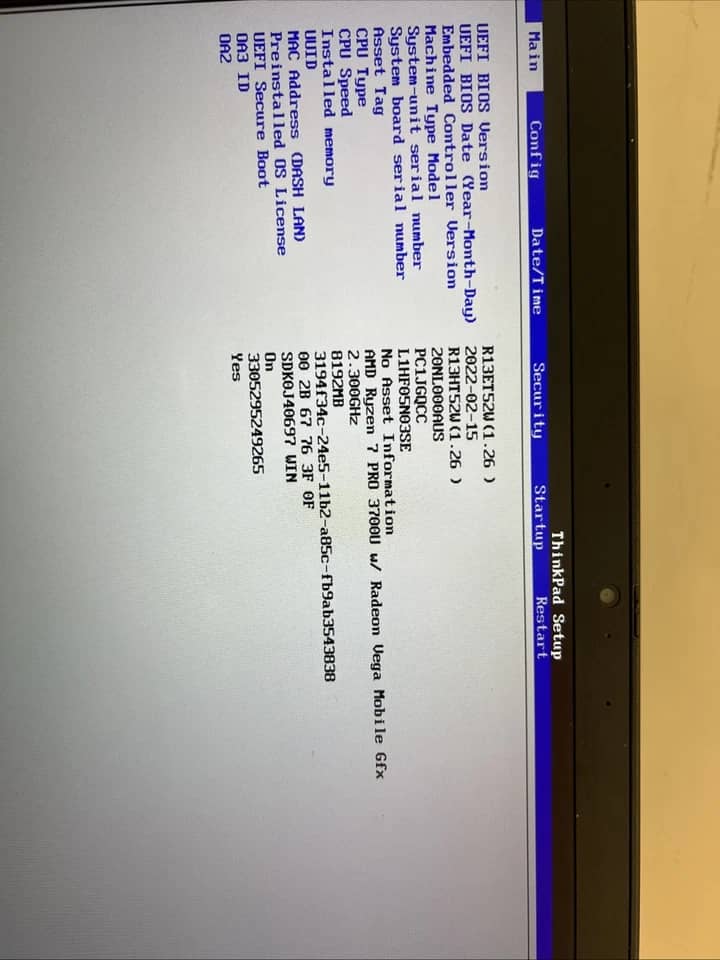 Lenovo ThinkPad X395 Computers