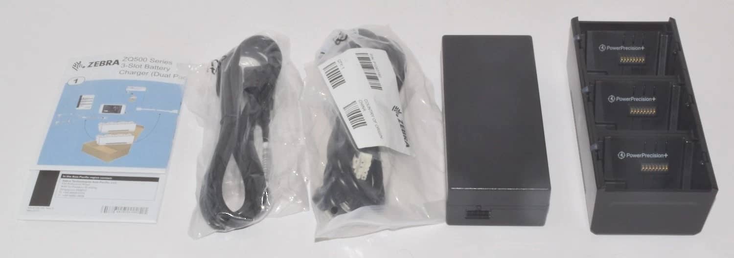 Zebra ZQ600, ZQ500 Series 3-Slot Battery Charger Printers Open-Box Excellent