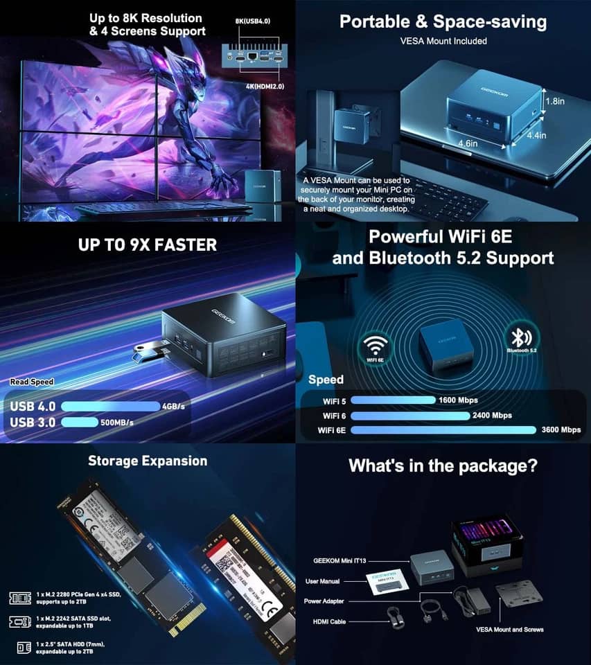 GEEKOM IT13 Computers New