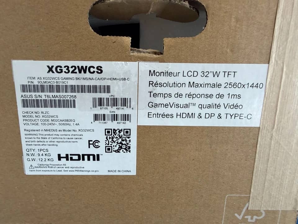 ASUS XG32WCS Monitors
