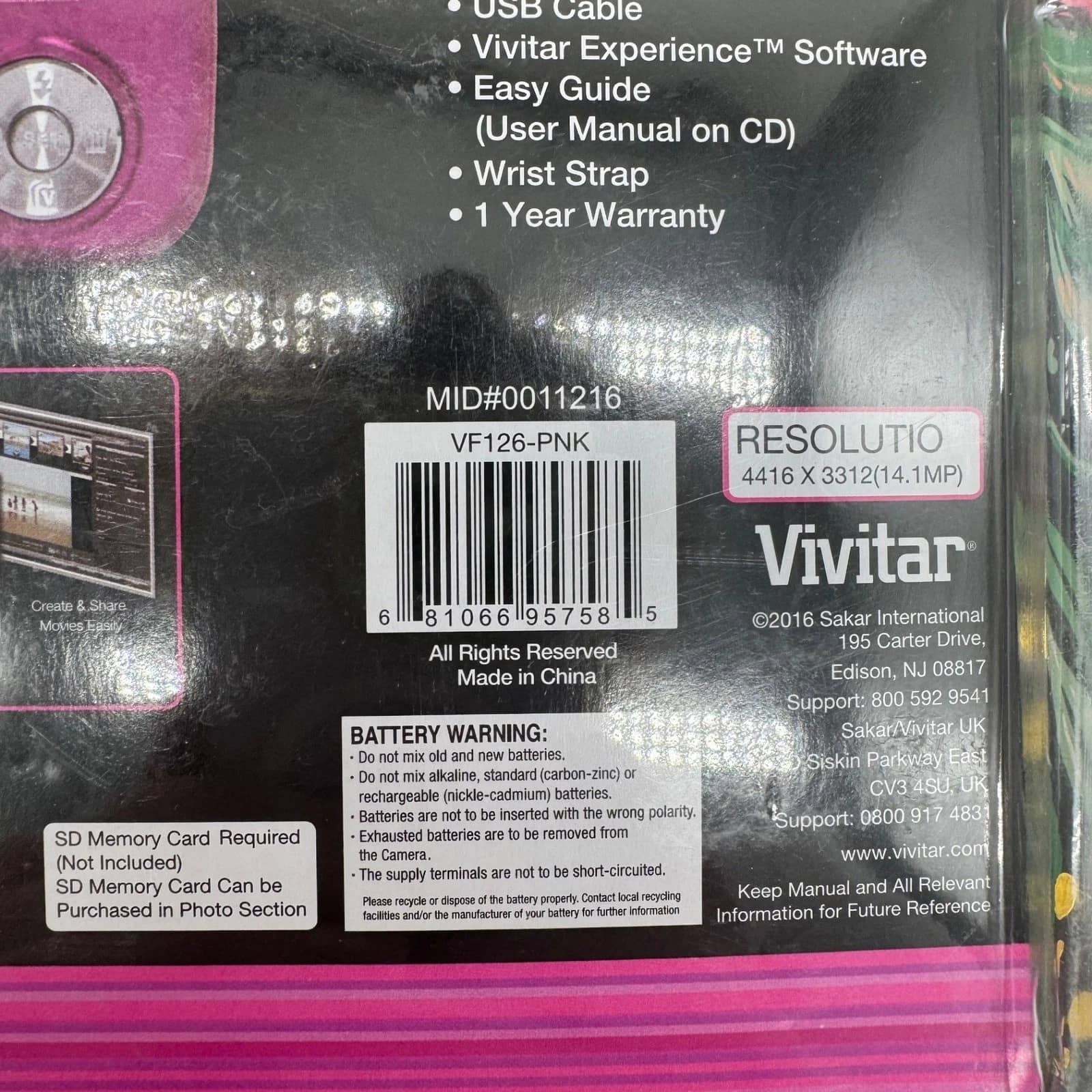 Vivitar ViviCam F126 Digital Cameras Blue New Body Only
