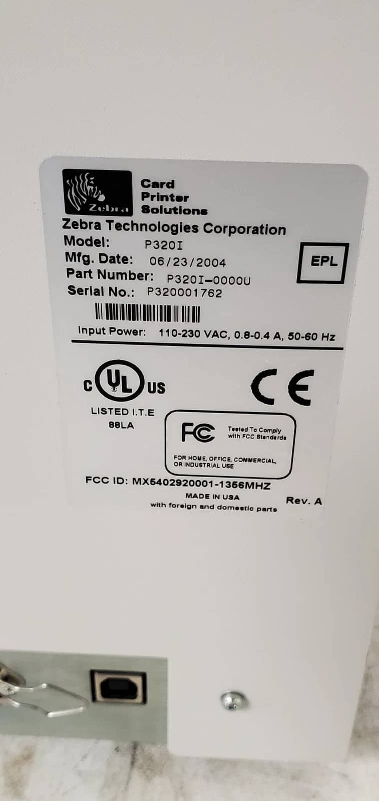 Zebra P320i Printers Used - Good
