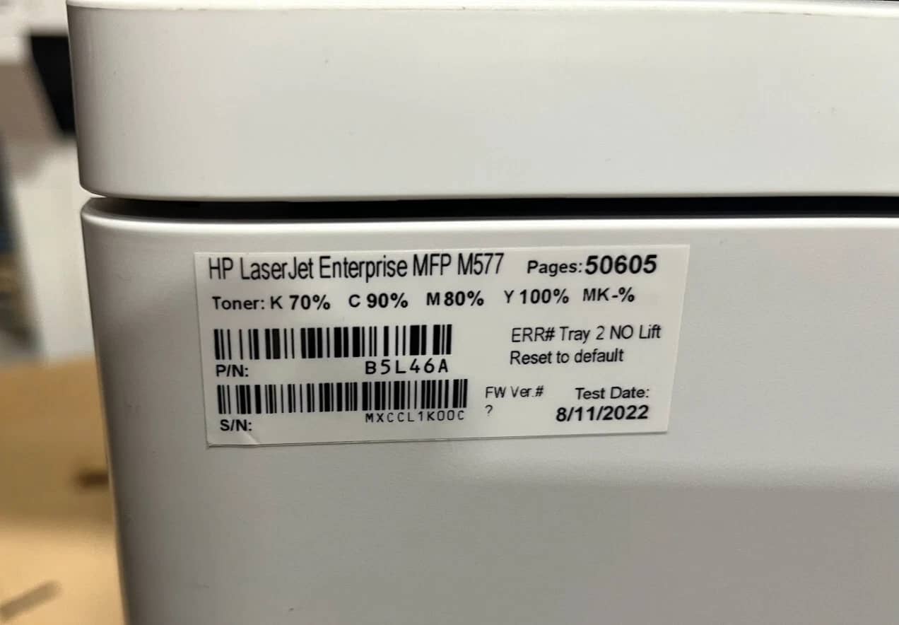 HP M577dn Printers Refurbished - Excellent