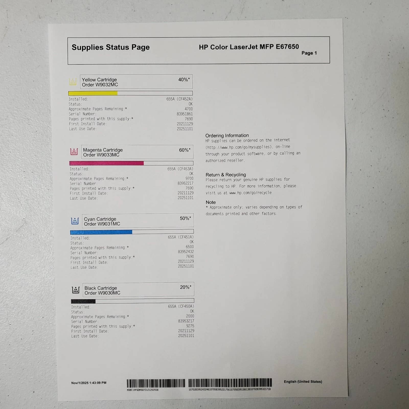 HP M681 Printers Used - Good