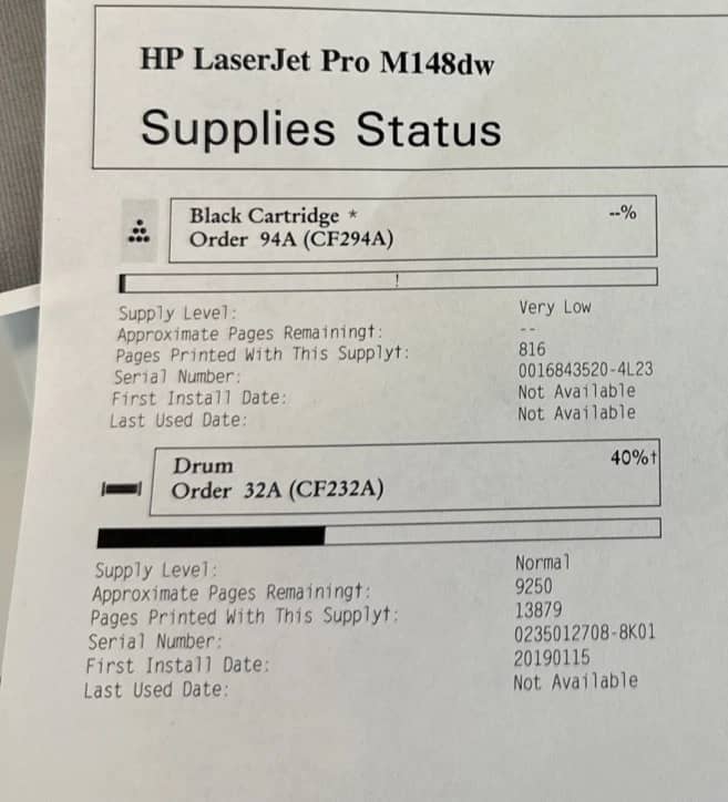 HP SDGOB-1505 Printers Used - Good