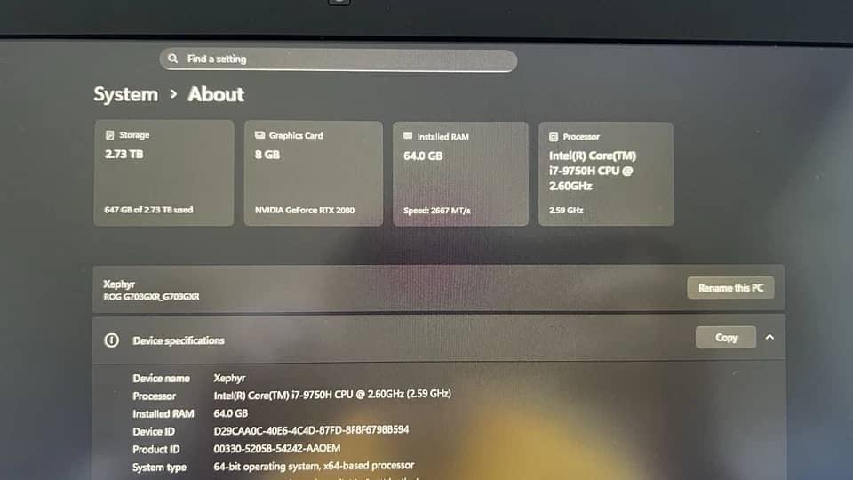 ASUS ROG Strix G703GX Computers