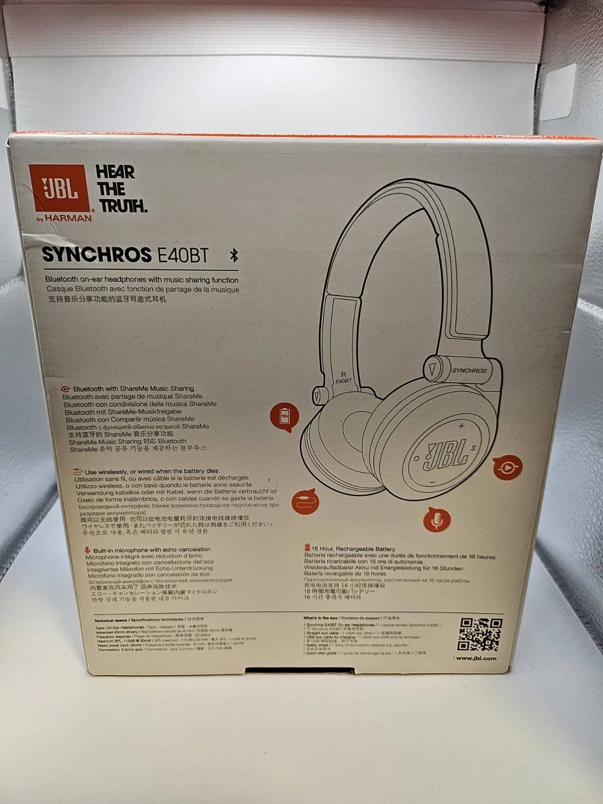 JBL Synchros E40BT Headphones & Earbuds Black New