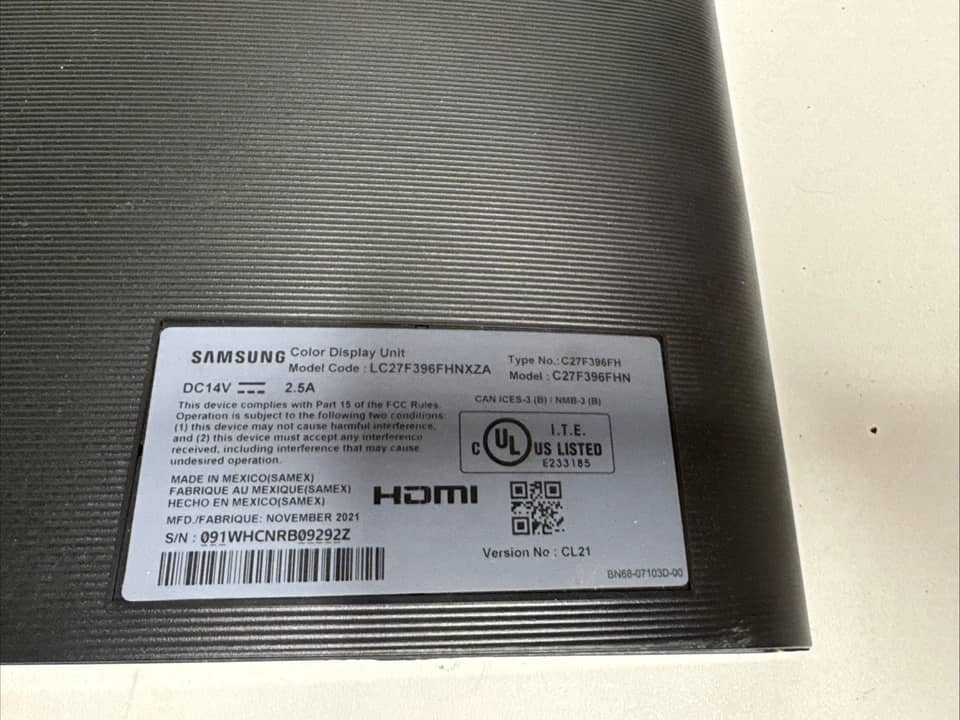 Samsung C27F396FHN Monitors
