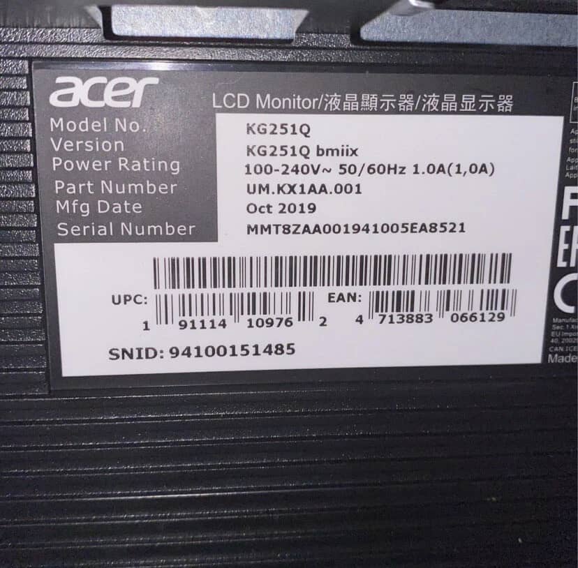 Acer KG251Q Monitors
