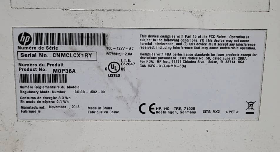 HP LaserJet Managed E60065 Printers Used - Good