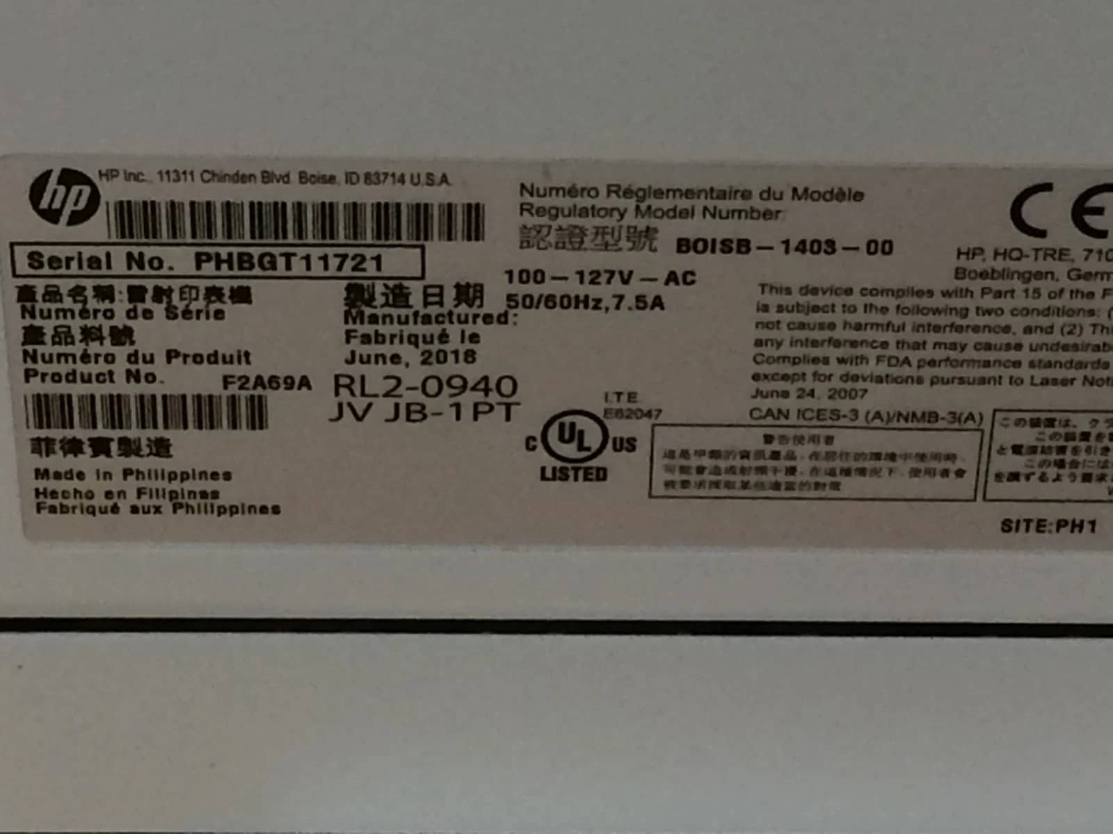 HP F2A69A Printers For parts or not working