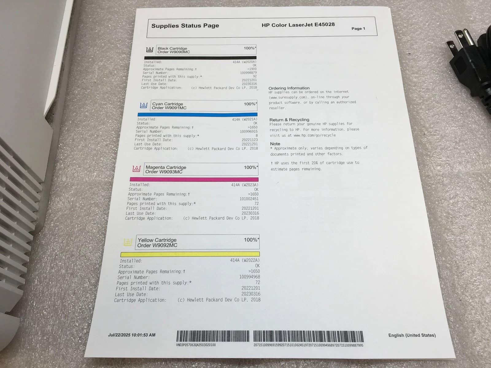 HP 3QA35A Printers Used - Good