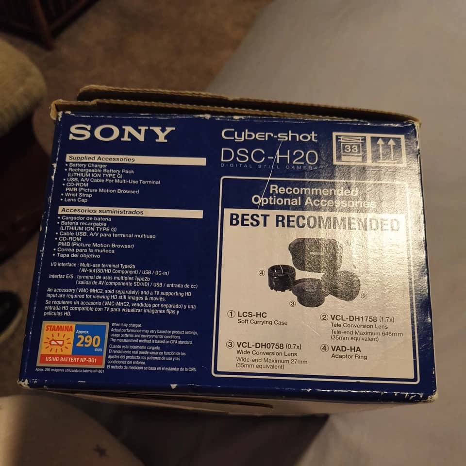 Sony Cyber-shot DSC-H20 Digital Cameras Black New Body Only