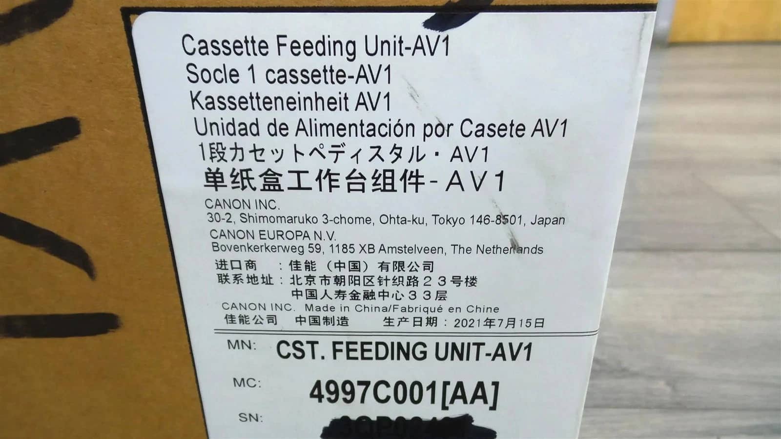 Canon Cassette Feeding UNIT-AV1 Printers New