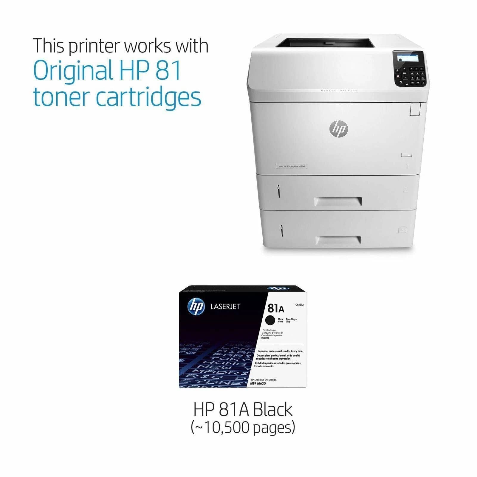 HP Laserjet Enterprise M604n Printers Used - Good