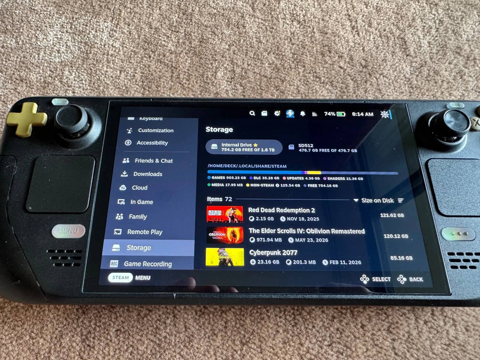 Valve Steam Deck OLED Video Game Consoles Black Refurbished - Excellent