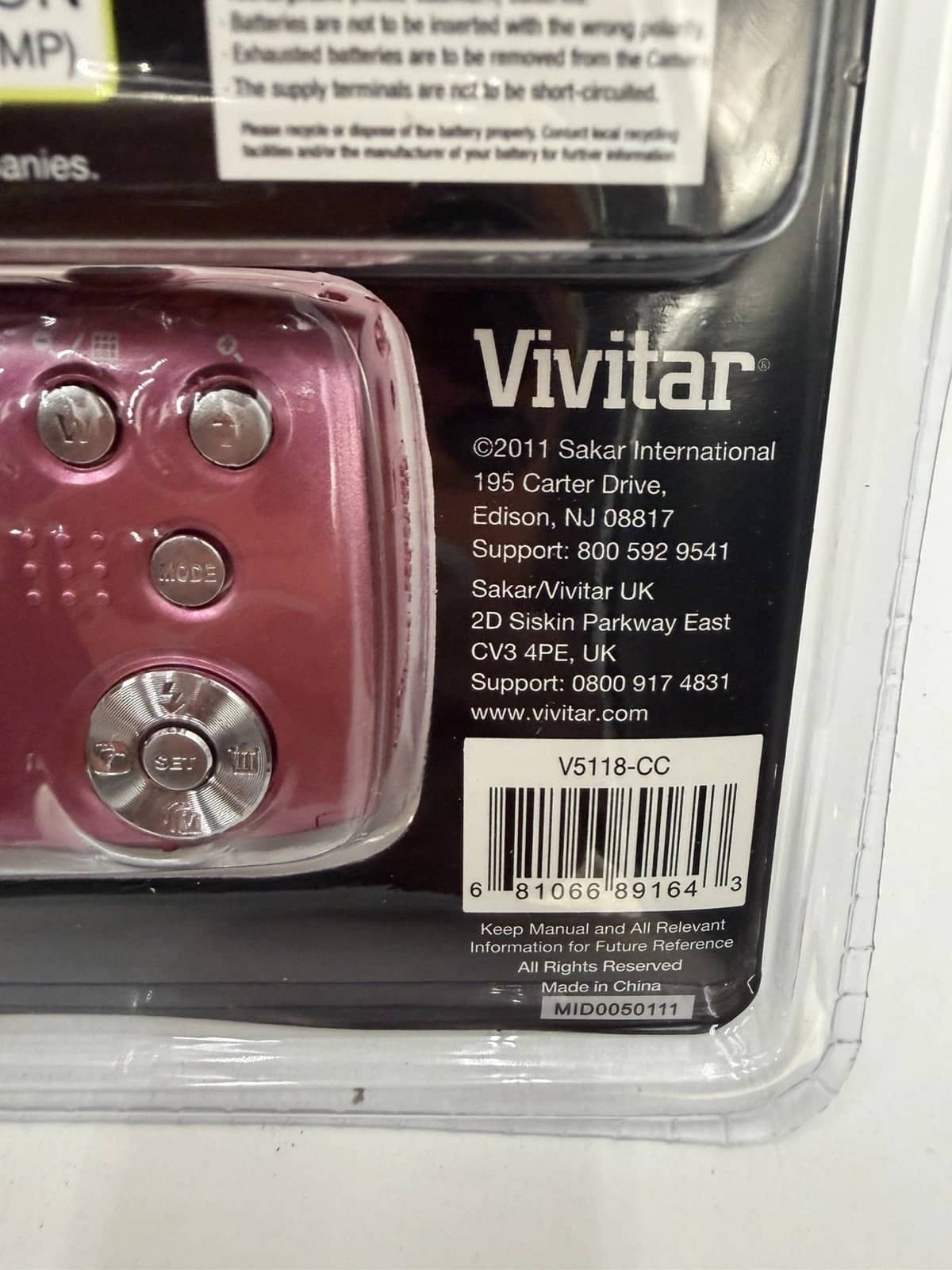 Vivitar Vivicam 5118 Digital Cameras Black New Body Only