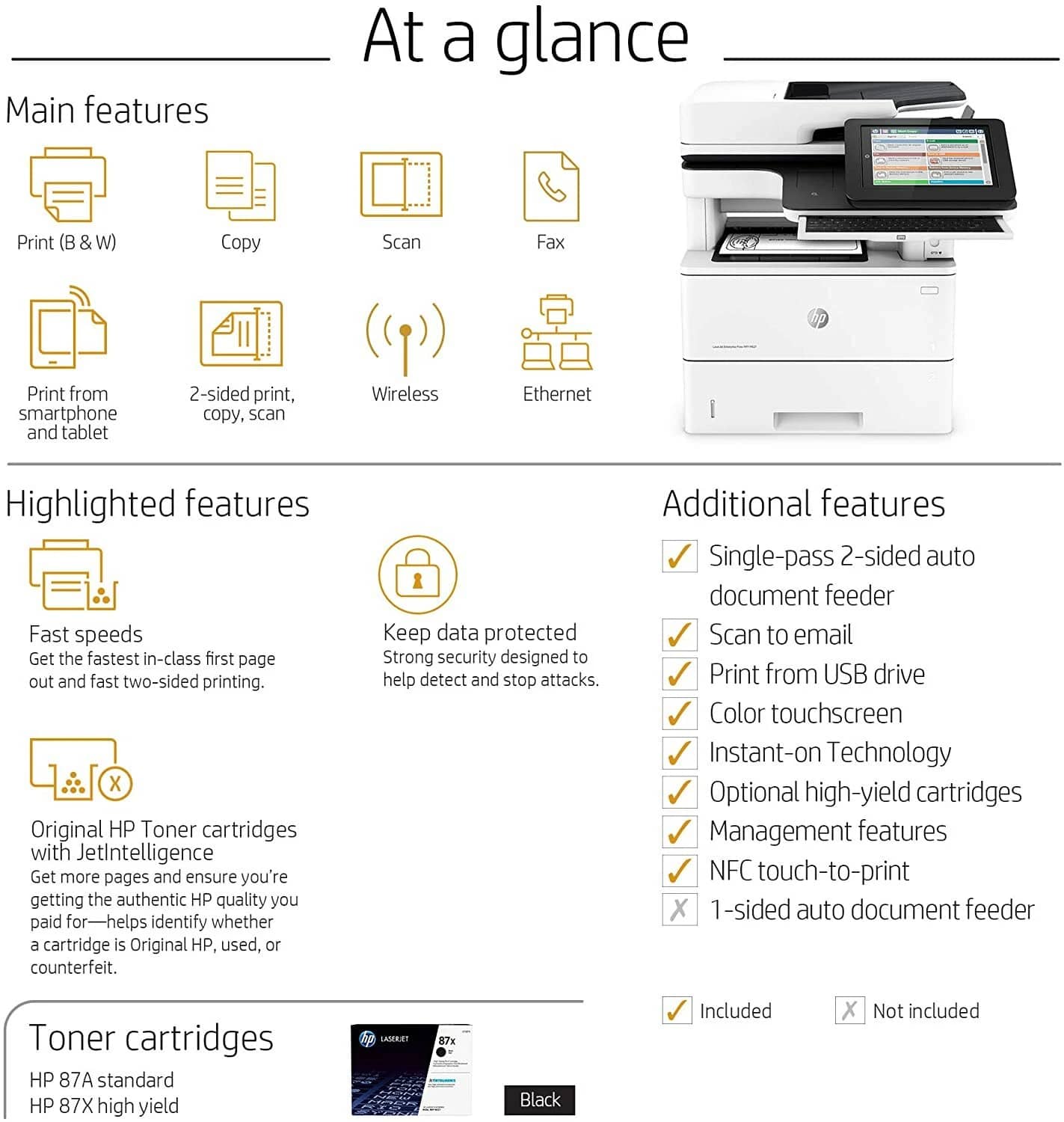 HP M527Z , M527C Printers New