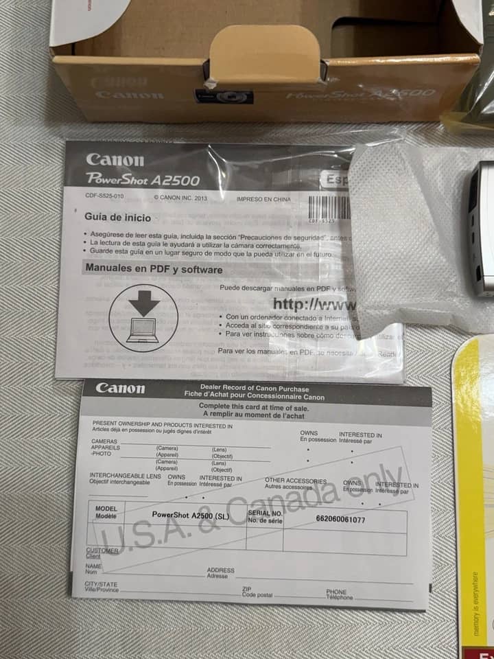 Canon PowerShot A2500 Digital Cameras Red New Body Only