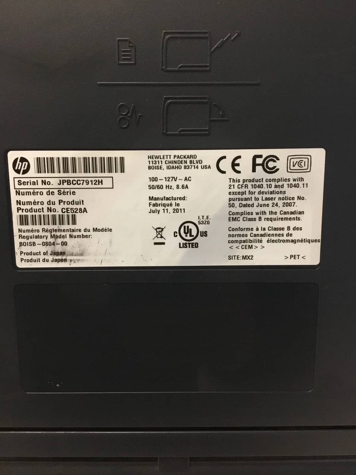 HP LaserJet P3015 CE528A Printers Used - Good