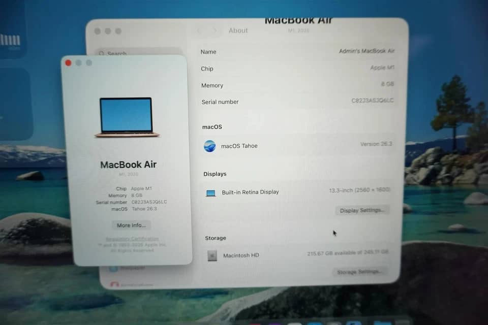 Apple MacBook Air M1 Computers 256GB 8GB Refurbished - Excellent